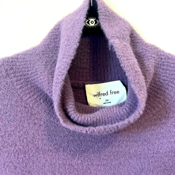 Wilfred Free Hush Knit Turtleneck Purple 2XS Oversized Plush - Picture 6 of 14